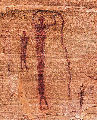 Alien Photograph - Snake Wrangler Pictograph, Utah by Abbie Warnock