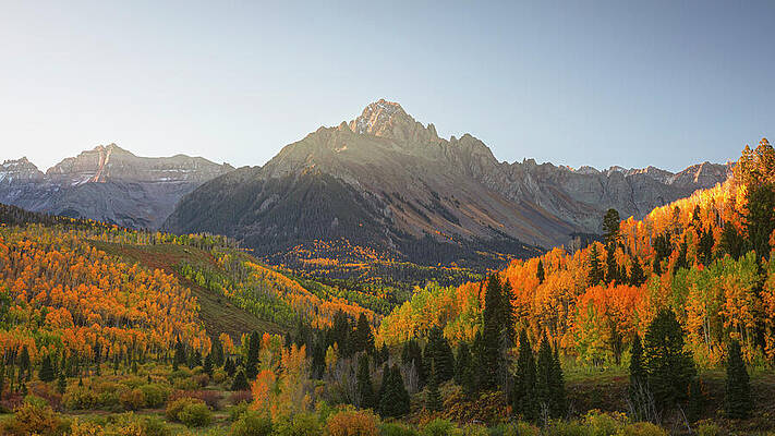 Wall Art featuring the photograph Sneffels Range Fall Morning by Dan Sproul