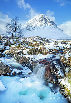 Dramatic Photograph - Snow Covered Buachaille Etive Mor In The Scottish Highlands by Neale And Judith Clark