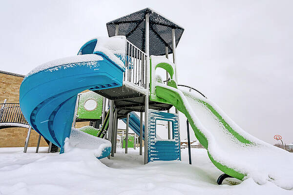 Winter Wall Art featuring the photograph Snow Covered Playground 2 by Kelley King