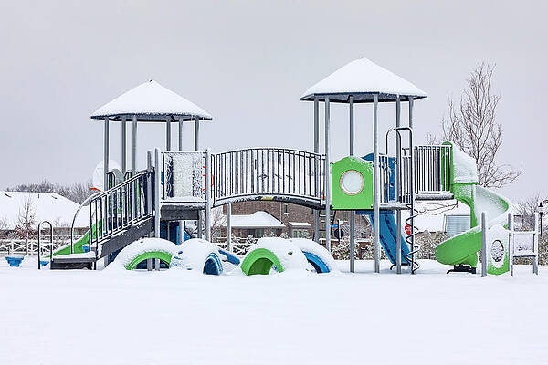 Winter Wall Art featuring the photograph Snow Covered Playground 3 by Kelley King