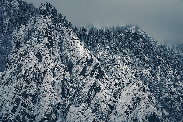 Moody Photograph - Snow On Big Cottonwood Canyon Peaks, Utah by Abbie Warnock