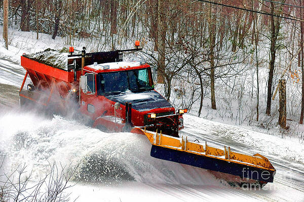Copyright Photograph - Snow Plowing by Olivier Le Queinec