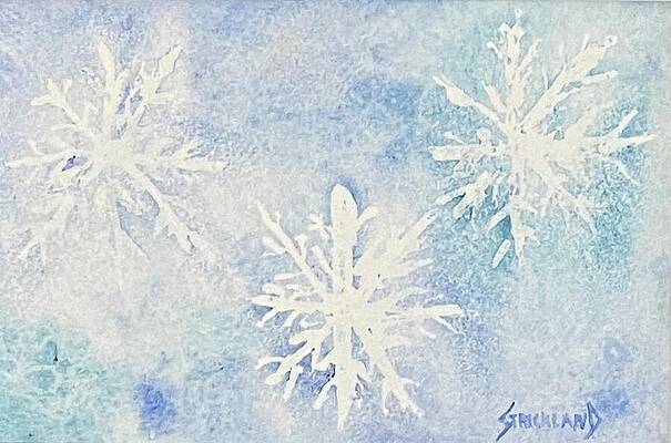 Ethereal Painting - Snowflakes by Judy Strickland