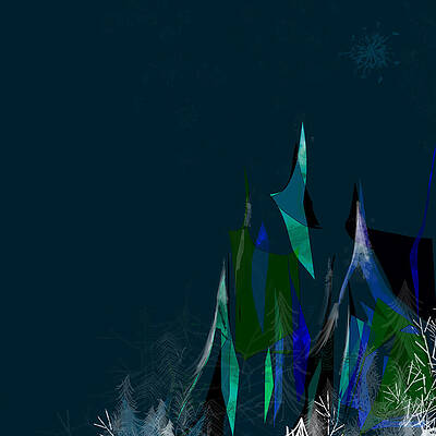 Whimsical Digital Art - Snowcapped by Gina Harrison