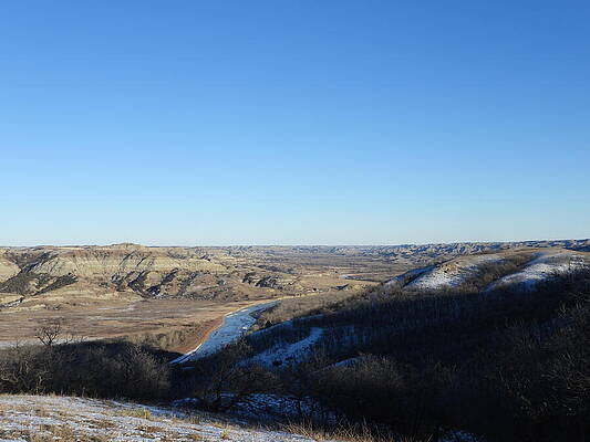 Sky Photograph - Snowy Little Missouri River by Amanda R Wright