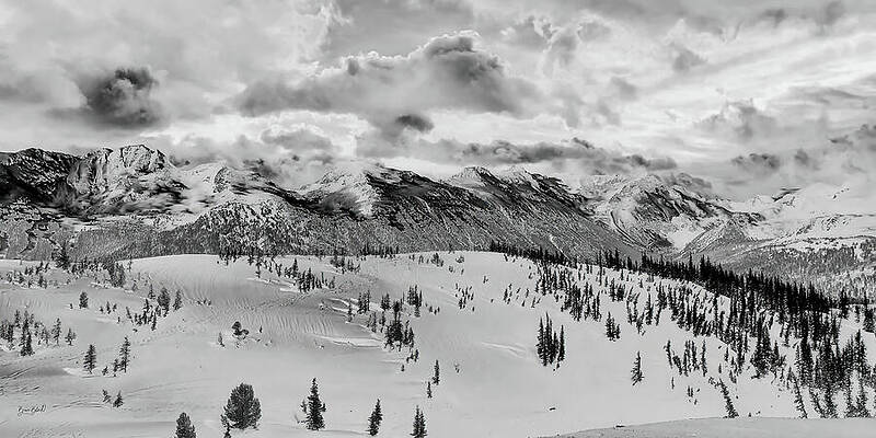 Snowy Mountain Landscape Digital Art
