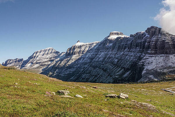 Wilderness Wall Art featuring the photograph Snowy Peaks Of The Continental Divide At Glacier National Park by Nancy Gleason