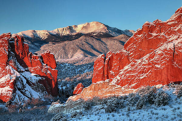 Sunrise Photograph - Snowy Sunrise by Rick Perkins
