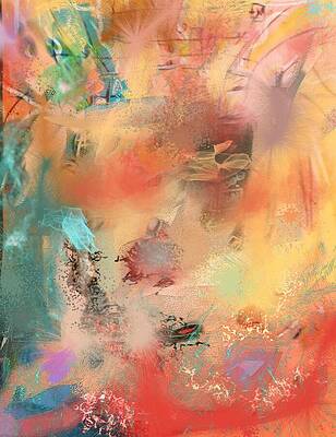 Abstract Wall Art featuring the painting Soft Orange by Sonja Kraft