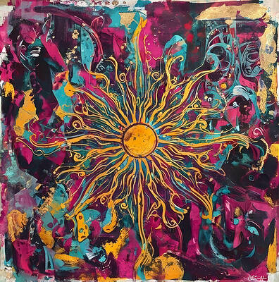 Vibrant Sunburst Design Wall Art