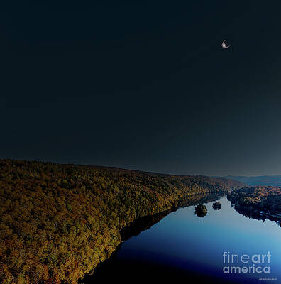 Wall Art featuring the photograph Solar Eclipse Over Lake Eligo In Vermont by Eric Killorin
