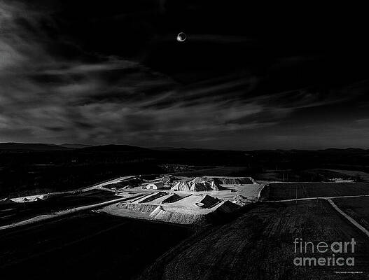 Wall Art featuring the photograph Solar Eclipse Over Middlebury, Vermont Quarry by Eric Killorin