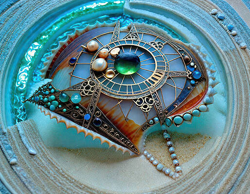 Abstract Wall Art featuring the digital art Solid State Compass by Eris And AI