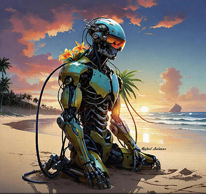 Wall Art featuring the ai art Solitude Protocol by Rafael Salazar