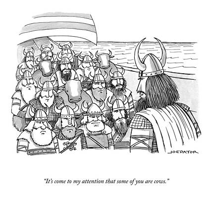 Vikings and Cows on a Ship Wall Art