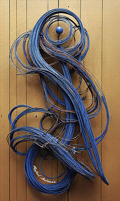 Wall Art featuring the digital art Sonata In Indigo Steel by Rafael Salazar