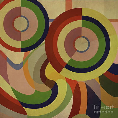 Fabric Wall Art featuring the digital art Sonia Circles FIVE by BFA Prints