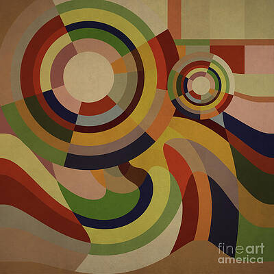Fabric Wall Art featuring the digital art Sonia Circles THREE by BFA Prints
