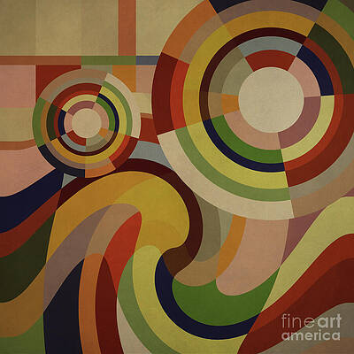 Fabric Wall Art featuring the digital art Sonia Circles TWO by BFA Prints
