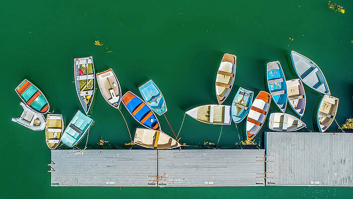 Seascape Photograph - Sorrento Dock And Dory by Veterans Aerial Media LLC