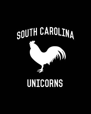 South Wall Art featuring the digital art South Carolina Unicorns by Flippin Sweet Gear