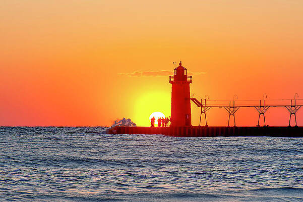 Lighthouse at Sunset Wall Art