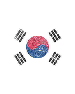 South Wall Art featuring the digital art South Korea Retro by Flippin Sweet Gear