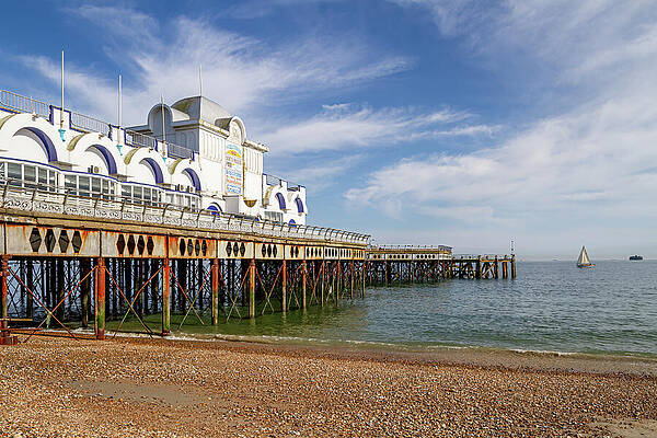 Sky Wall Art featuring the photograph South Parade Pier by Shirley Mitchell