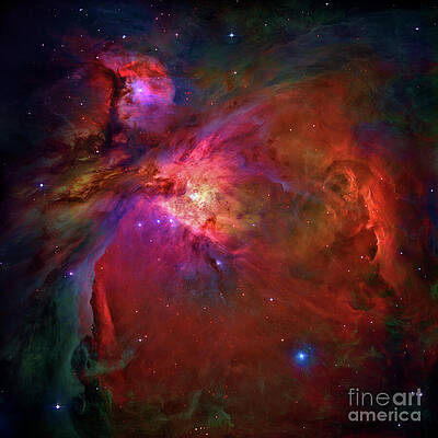 Orion Nebula's Colorful Vortex Photograph
