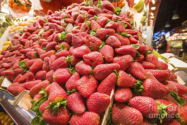 Vibrant Photograph - Spanish Fresones - Boqueria by Stefano Senise