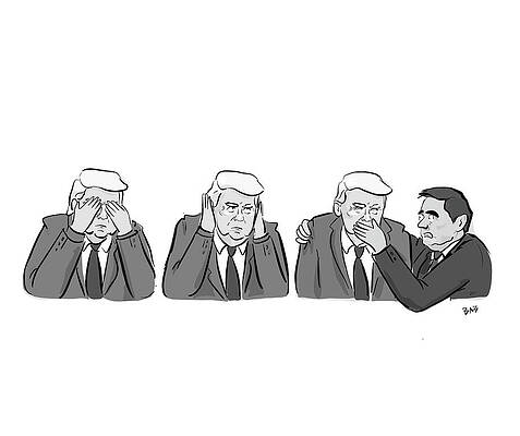 Monkey Drawing - Speak No Evil by Brooke Bourgeois