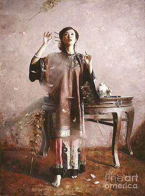 Emotional Wall Art featuring the painting Speck Of Dust by MingYue Wang