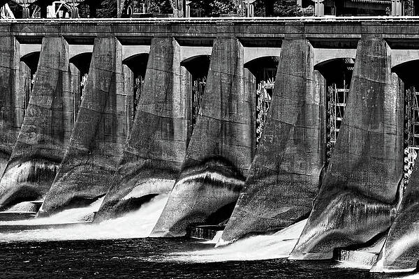Textured Photograph - Spillway -- Bonneville Lock And Dam On The Columbia River, Oregon by Darin Volpe