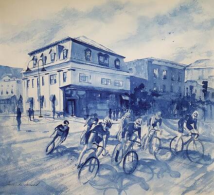 Wall Art featuring the painting Spinning Wheels by Amanda Amend