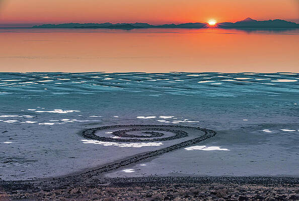 Landscape Photograph - Spiral Jetty, Great Salt Lake, Utah by Abbie Warnock