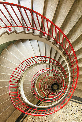 Wall Art featuring the photograph Spiral Staircase In The Neboticnik, Ljubljana, Slovenia by Neale And Judith Clark