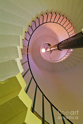 Wall Art featuring the photograph Spiral Staircase Inside Flamborough Lighthouse, Yorkshire, England by Neale And Judith Clark