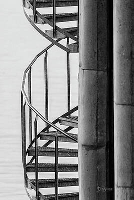 Abstract Photograph - Spiral Stairs #0162 by Dan Beauvais