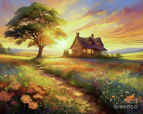 Nature Wall Art featuring the digital art Splendid Sunrise by Macro Abundance