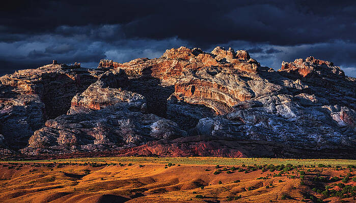 Sunset Photograph - Split Mountain East Sunset, Dinosaur, Utah by Abbie Warnock