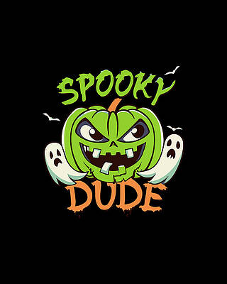 Back Wall Art featuring the digital art Spooky Dude Halloween by Flippin Sweet Gear