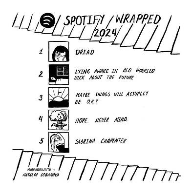 Sunrise Wall Art featuring the drawing Spotify Wrapped 2024 by Mads Horwath and Natalya Lobanova
