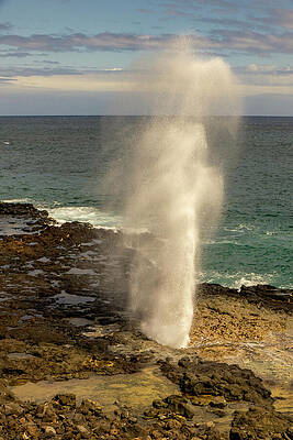 Hawaii Wall Art featuring the photograph Spouting Horn Blow Hole On Kauai #1 by Nancy Gleason