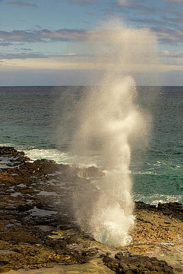 Hawaii Wall Art featuring the photograph Spouting Horn Blow Hole On Kauai #2 by Nancy Gleason