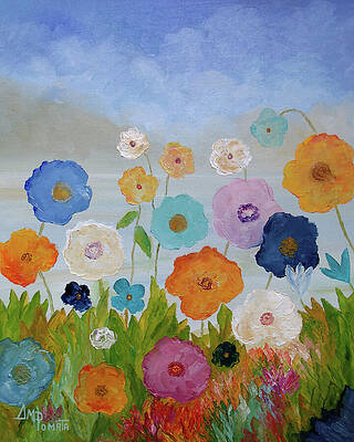 Wall Art featuring the painting Spring By The Sea by Angeles M Pomata