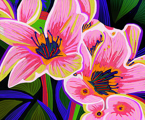 Spring Wall Art featuring the painting Spring Love And The Cherry Blossom Dance by Rod Whyte