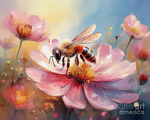 Nature Wall Art featuring the ai art Spring Rain by Macro Abundance