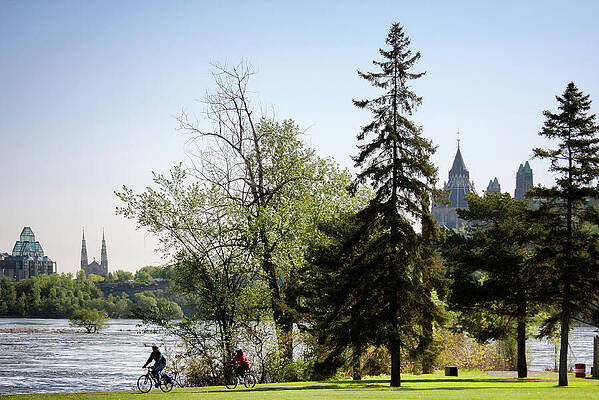 Wall Art featuring the photograph Springtime Activity By Ottawa River, Ottawa, Canada by Tatiana Travelways