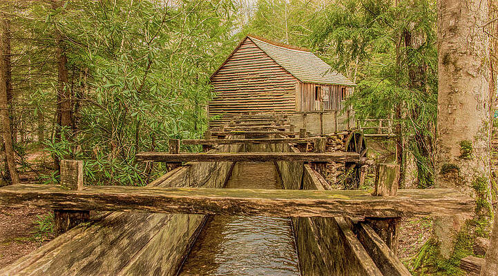 Cade Cove Photograph - Springtime At The Grist Mill, Cades Cove by Marcy Wielfaert